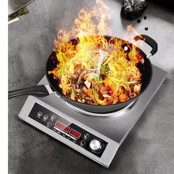 Вогнутая индукционная плита бытовая стир-фрай, мощная коммерческая плита, кастрюля для приготовления пищи, встроенная вогнутая