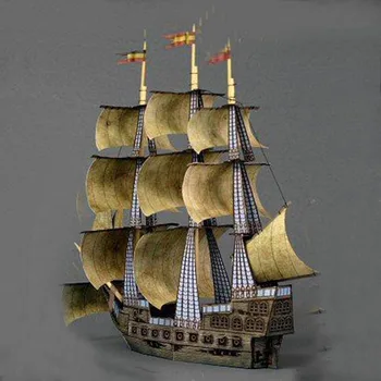 Пиратский корабль Бумажные Поделки 3D Лодки и модели военных кораблей Древние Парусники DIY Картонная игрушка для Детей Наборы моделей для сборки для взрослых