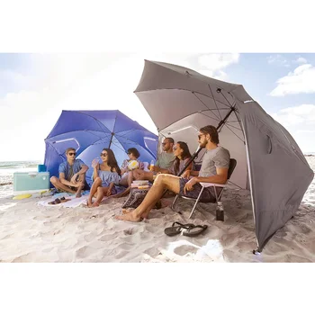 Premiere XL UPF 50+ Зонтичный навес для защиты от солнца и дождя (9 футов) Серый уличный зонт umbrella beach
