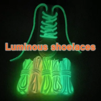 Круглые Светящиеся Шнурки Для Обуви Светятся В темноте Ночного Цвета, Флуоресцентные Шнурки Для обуви, Спортивные Холщовые Шнурки Для обуви Для Взрослых и детей, Шнурки для обуви
