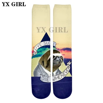 YX GIRL/ 2018 Летние Новые стильные 3D носки с животными, Ленивцами и пейзажами, живущими медленно, умирающими всякий раз, когда 3D принт, Мужские/женские повседневные носки