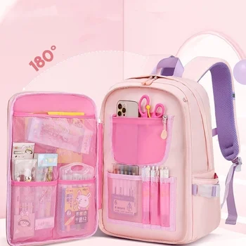 Детский рюкзак для милых девочек, сумка для книг, легкая школьная сумка для учащихся начальной школы, женская дорожная сумка, декор в виде пайеток