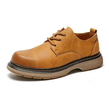 Мужские оксфорды из натуральной кожи, мужская повседневная обувь на платформе со шнуровкой, увеличивающая рост, деловые мужские модельные туфли с низким верхом, увеличивающие рост, инструментальные ботинки