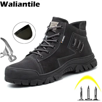 Waliantile, новейшие водонепроницаемые защитные ботинки для мужчин, защита стального носка, Промышленная рабочая обувь, износостойкие неразрушаемые ботинки
