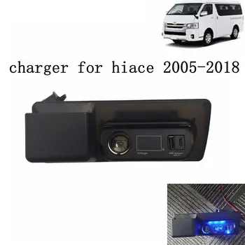 RHD подходит для hiace 2005-2018 PD блок питания дополнительный комплект дистрибьютор USB QC3.0X2 гнездо прикуривателя для быстрой зарядки