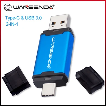 WANSENDA 128 ГБ Тип C USB 3.0 флэш-накопитель 32 ГБ 64 ГБ 256 ГБ 512 ГБ Высокоскоростной флешки для мобильных устройств HUAWEI TYPE-C / ПК