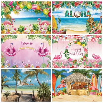 Yeele Летняя Тропическая Пальма Приморский Фламинго Доска Для Серфинга Aloha Фотофоны Фотографические Фоны Для Фотостудии