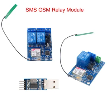 RCmall 1-канальный/2-КАНАЛЬНЫЙ Релейный модуль SMS GSM Пульт дистанционного управления SIM800C STM32F103CBT6 Адаптер преобразователя USB в RS232 TTL