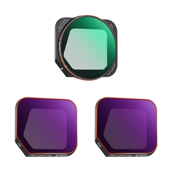 K & F Concept 3 шт. набор фильтров (CPL + ND8 + ND16) для DJI Mavic 3 Classic с 28 слоями нанопокрытой антибликовой зеленой пленки