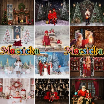 Mocsicka 2023 Рождественская елка, подарочная игрушка, милый медведь, детский фон для фото, Фон для фотосессии, Баннер для фотостудии на Рождество