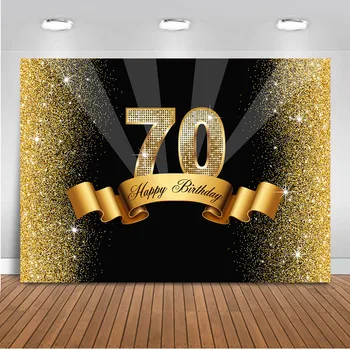 тематический фон для вечеринки на 70-й день рождения для вечеринки, фотография, золотой глайтер, боке, фон для фотобудки, студия 70, с днем рождения