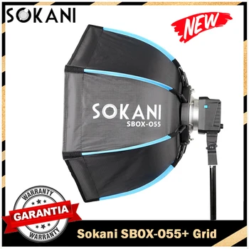 Софтбокс Sokani Складной Глубокий Восьмиугольный 55 см с креплением Bowens для Видеосъемки Sokani X100 X60 Mini COLBOR CL60 Aputure 60X-S 200X-S LED