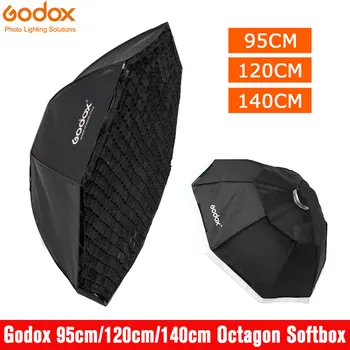 Софтбокс Godox 95 см 120 см 140 см, софтбокс с восьмиугольной ячеистой сеткой, софтбокс с креплением Bowens для студийной вспышки