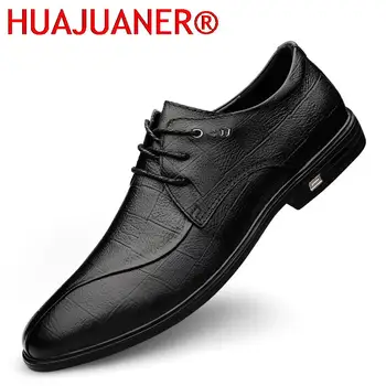 Мужская повседневная обувь из высококачественной мягкой натуральной кожи, мужские модельные туфли-оксфорды, мужские туфли на плоской подошве, Роскошная деловая обувь Черного Размера 36-46