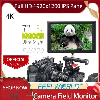 FEELWORLD FW279 7-дюймовый ультраяркий дневной монитор Full HD с разрешением 2200 нит, с возможностью просмотра при дневном свете, с разрешением Full HD 1920x1200, с IPS-панелью, DSLR на полевой камере