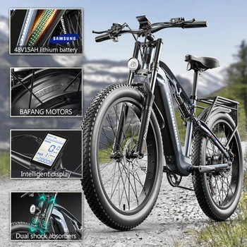 (На складе в ЕС) Shengmilo Ebike 500 Вт Мотор BAFANG Электрический Горный велосипед для взрослых 40 км/ч 4,0 Толстая шина 17,5 АЧ Литиевые батареи
