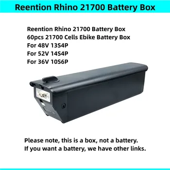 Аккумуляторная коробка для Электровелосипеда Rhino 21700 36v 48v 52v Rhino Battery Case 60 шт Коробка для элементов питания 21700 с Держателем элементов Dengfu E55 Frame