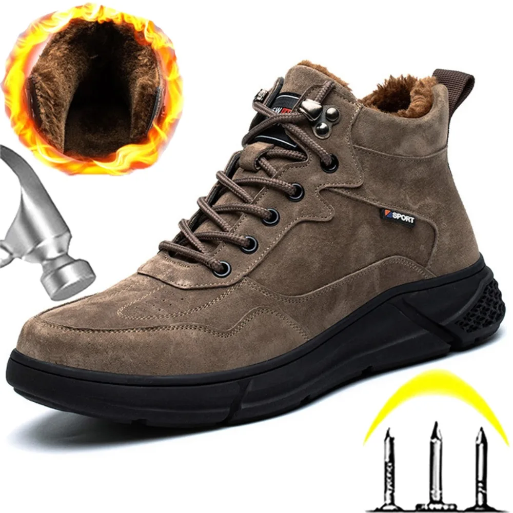 2023 Новые зимние ботинки: Мужская прочная обувь, Защитная обувь с защитой от проколов, Мужские ботинки со стальным носком, Рабочие ботинки, Спортивная обувь . ' - ' . 1