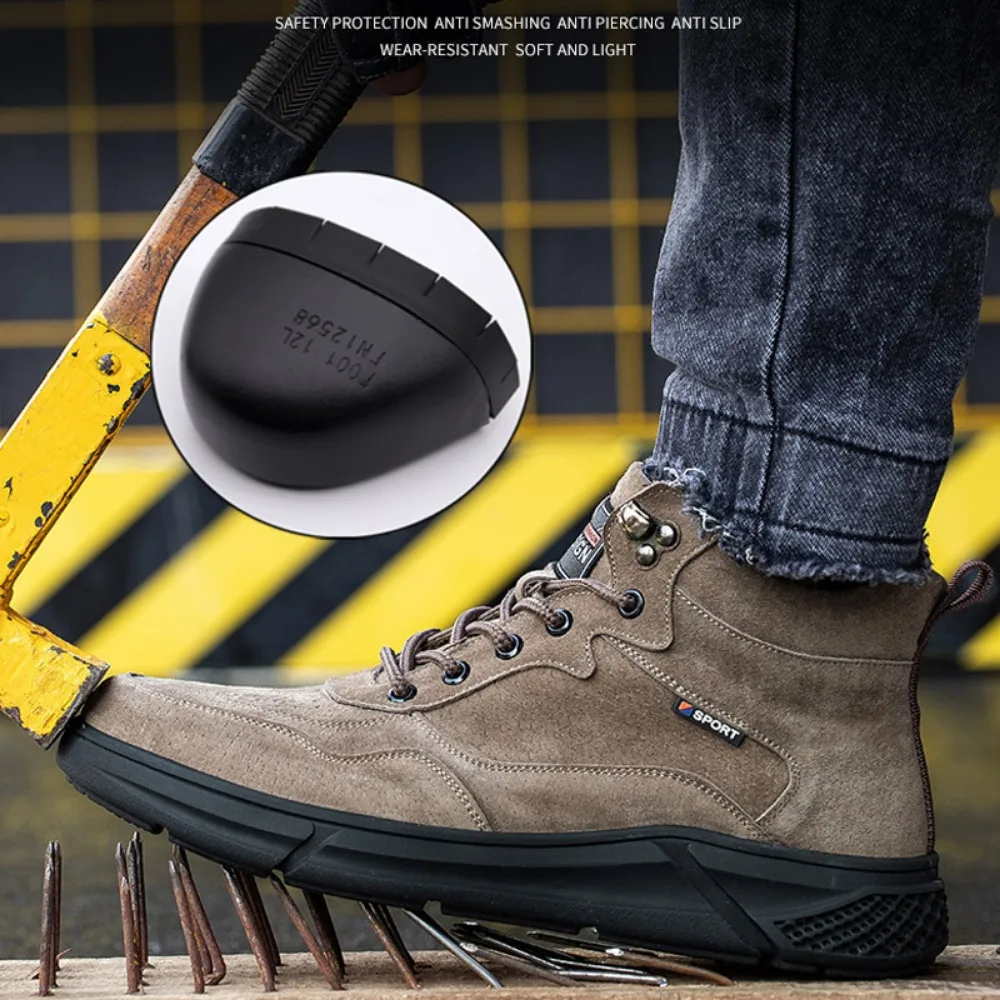 2023 Новые зимние ботинки: Мужская прочная обувь, Защитная обувь с защитой от проколов, Мужские ботинки со стальным носком, Рабочие ботинки, Спортивная обувь . ' - ' . 2