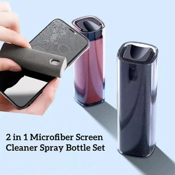 2в1 Набор Распылителей для очистки экрана из микрофибры Для мобильного телефона Ipad Компьютера Салфетка из микрофибры для Iphone Салфетки для очков
