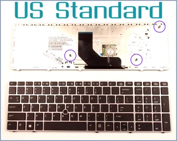 Клавиатура американской английской версии для ноутбука HP 550121C00-035-G 55010LH00-289-G 55010KT00-2 с серебряной рамкой и указателем