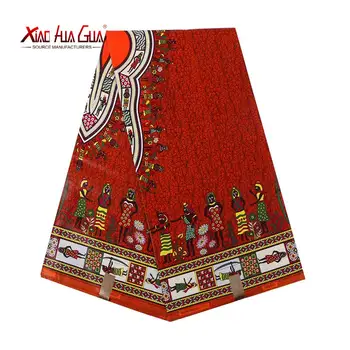 Лимитированная Новогодняя Красная Африканская Ткань Высокого Качества Из Хлопка Xiaohuagua Брендов Ankara Ткань 100% Детское Праздничное Платье Для Шитья 24FJ2023