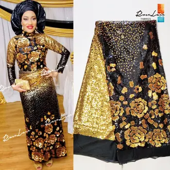 Классический дизайн с блестками, Африканские французские кружевные ткани, Высококачественные нигерийские женские кружевные ткани, расшитые блестками, Свадебный тюлевый материал