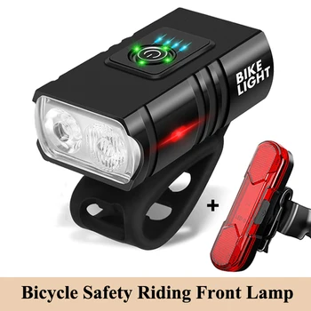 Светодиодный велосипедный фонарь Водонепроницаемый 1000LM USB Перезаряжаемый Передний фонарь для горного шоссейного Велосипеда, Индикатор мощности, фонарик, Аксессуары для велоспорта