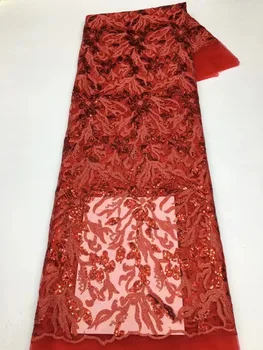 Белая африканская кружевная ткань с блестками 2023, Высококачественная Кружевная Французская швейная нигерийская кружевная ткань Для вечернего платья