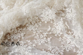 Вышивка из хлопчатобумажной ткани, белый бежевый кружевной сетчатый фон для свадебной съемки, кружевная ткань для украшения дома своими руками