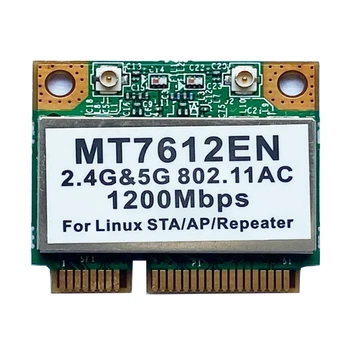 Двухдиапазонная Беспроводная карта WiFi 1200 Мбит/с MT7612EN 802.11ac Mini PCI-E Card для ноутбука Wlan Адаптер 2,4 G-/5GHz 24BB