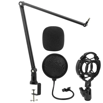 Металлическая подвесная Ножничная подставка для микрофона, Регулируемая стрела, Подставки для кронштейнов, Поп-фильтр для Blue Yeti BM800 USB Конденсаторный микрофон