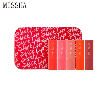 Набор губной помады MISSHA More, 5 цветов, стойкий бархат, не выцветает, Водостойкая, стойкая, антипригарная Корейская косметика