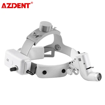Стоматологический светодиодный головной светильник AZDENT мощностью 5 Вт, лампа для бинокулярных луп, Увеличитель, Регулируемый Размер пятна яркости, Стоматологическая Хирургическая фара