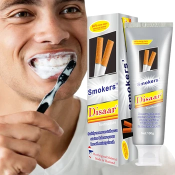 Зубная паста для курильщиков Удаляет пятна от неприятного запаха изо рта, бактерии, Прочные Десны, Чистка рта, Отбеливание, Свежее дыхание, Уход за зубами 100 г
