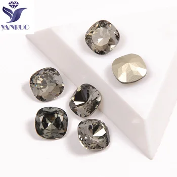 YANRUO 4470, Черный бриллиантовый блеск, стекло, Стразы, ювелирные изделия, поделки, косметические Аксессуары, Драгоценные камни Для украшения ногтей
