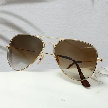 Солнцезащитные очки со стеклянными линзами C15 Для Мужчин и женщин, форма авиационного пилота, Линзы с защитой от царапин, классический дизайн