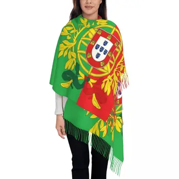 Шарф с гербом Португалии, выполненный на заказ, Мужские и женские зимние теплые шарфы, Португальский флаг, Шали, Обертывания