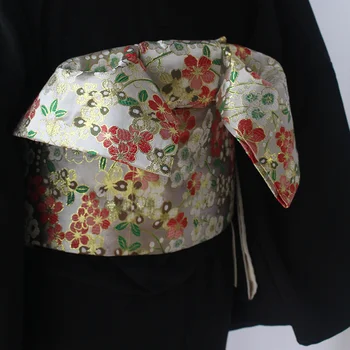 Женское традиционное кимоно в японском стиле, пояс для ретро-платья Obi с бантом