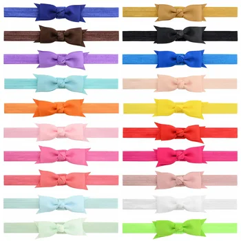 6 шт., Корейский галстук-бабочка, повязка для волос для девочек, Классическая однотонная детская повязка на голову, Модные аксессуары для волос 