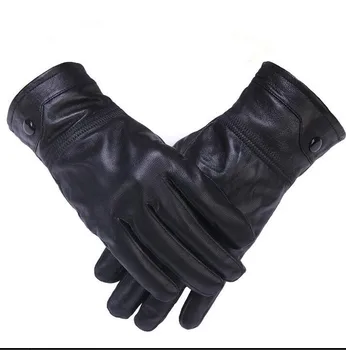 Осенне-зимние мужские перчатки из натуральной кожи, мужские уличные плюс бархатные утолщенные перчатки из овчины, перчатки для вождения 3198