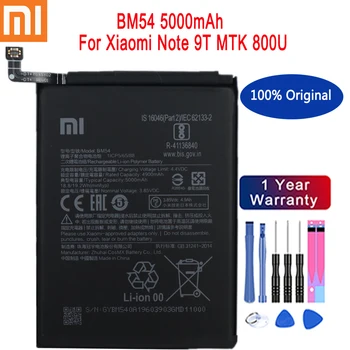 Xiaomi 100% Оригинальный Высококачественный Аккумулятор 5000 мАч BM54 Для Xiaomi redmi note 9 5G/Note 9T MTK 800U Bateria + Бесплатные инструменты