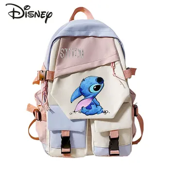 Новый студенческий рюкзак Disney's Stitzer, Модный высококачественный нейлоновый мужской рюкзак, Мультяшный милый женский рюкзак большой вместимости
