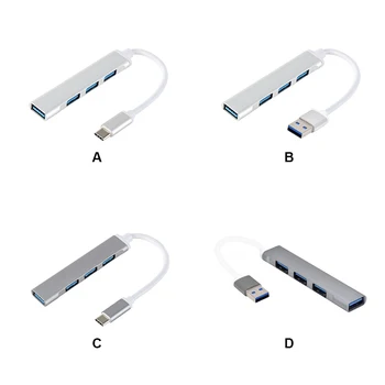 USB-концентратор 4 в 1, 4 Порта, Разветвитель, Адаптер, док-станция, Зарядное устройство, Расширитель