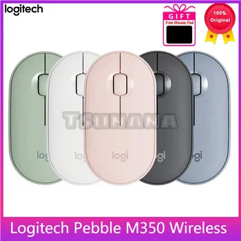 Беспроводная мышь Logitech Pebble M350 с Bluetooth или USB, бесшумная тонкая компьютерная мышь с тихим щелчком для ноутбуков PC и Mac