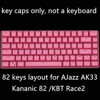 82 Клавиши/упаковка Колпачки для клавиш механической клавиатуры с подсветкой PBT для AJazz Ak33 Kananic 82/KBT Race2 82 layout key cap розовый
