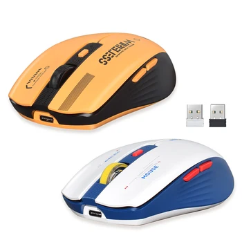 Новая мышь с отключением звука RGB 6 кнопок Type-C, зарядка DPI, беспроводная 2,4 G, оптическая с USB-приемником Для настольных ПК, портативного компьютера
