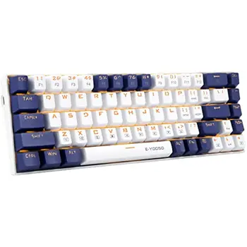Механическая игровая клавиатура Z-686 Проводная 68-клавишная клавиатура синий переключатель светодиодной подсветки съемный кабель отдельные клавиши со стрелками Белый /синий