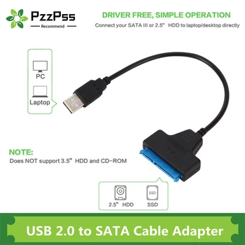 USB 2,0 3,0 SATA 3 Кабель Адаптер Sata-USB 2,0 До 6 Гбит/с Поддержка 2,5-дюймового внешнего жесткого диска SSD Жесткий диск 22-Контактный кабель Sata III