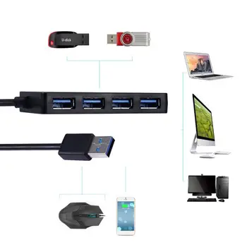 Высокоскоростной концентратор USB 3.0, мульти USB-разветвитель, 4 порта, расширитель, несколько USB-расширителей, компьютерные аксессуары для портативных ПК
